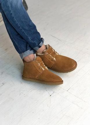 💥акция💥мужские ботинки угги, ugg neumel brown, зимние коричневые с мехом5 фото