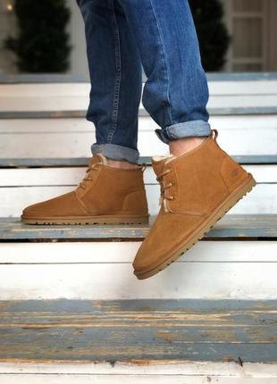 💥акція💥чоловічі черевики уггі, ugg neumel brown, зимові коричневі, з хутром8 фото