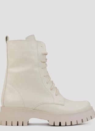 Високі черевики жіночі зимові бежеві натуральна шкіра україна alromaro — розмір 36 (23,7 см) (модель: