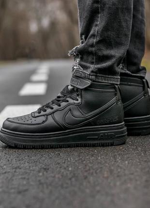 Мужские кроссовки nike air force mid gore-tex black#найк