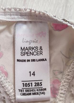 Трусики с цветочным принтом стринги бикини кофейные танга m&amp;s l xl 12 14 40 424 фото