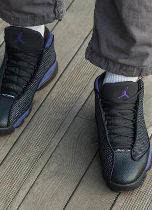 Мужские кроссовки nike air jordan retro 13 black\purple#найк2 фото