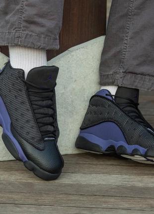 Мужские кроссовки nike air jordan retro 13 black\purple#найк4 фото