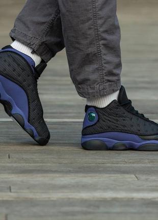 Мужские кроссовки nike air jordan retro 13 black\purple#найк3 фото