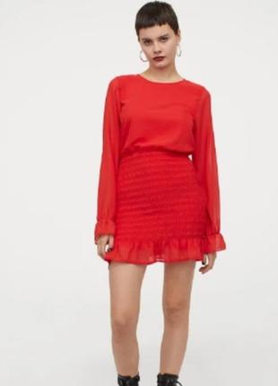 Трендовое платье шифоновое красное