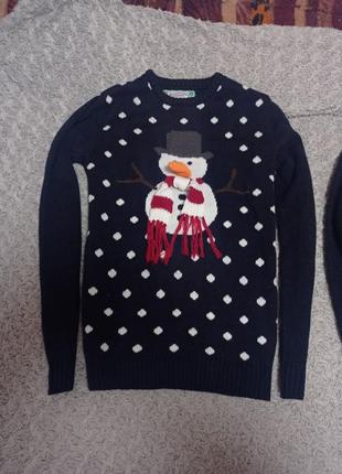 Новогодний свитер со снеговиком, снеговик xs1 фото