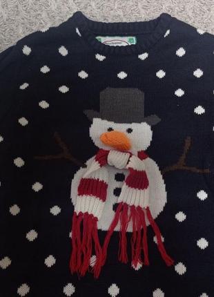 Новогодний свитер со снеговиком, снеговик xs2 фото