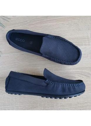 Кожаные мужские мокасины ecco. 39-40 размер