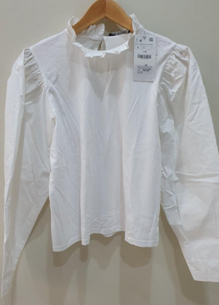 Sale 🔥белая блуза футболка zara с объемными рукавами m/l/xl6 фото