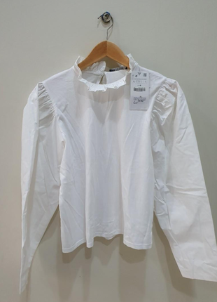 Sale 🔥белая блуза футболка zara с объемными рукавами m/l/xl5 фото