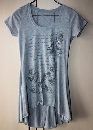 Футболка туника со шлейфом