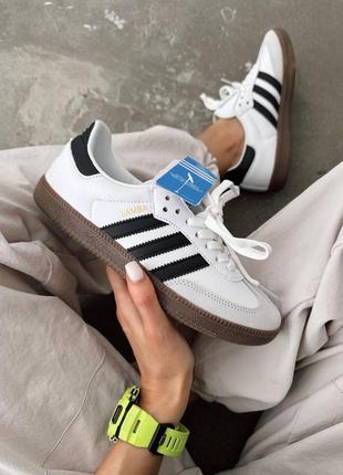Adidas samba « white black gum » кроссовки