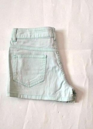 Мятные летние джинсовые шорты2 фото