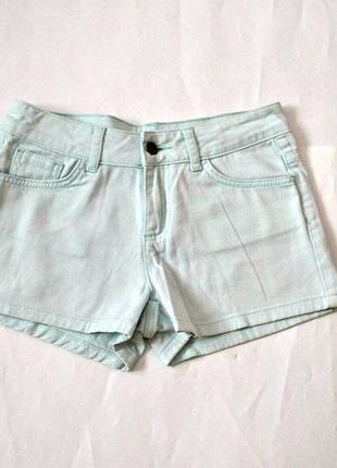 Мятные летние джинсовые шорты3 фото
