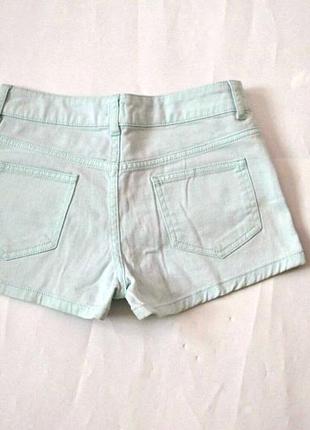 Мятные летние джинсовые шорты4 фото