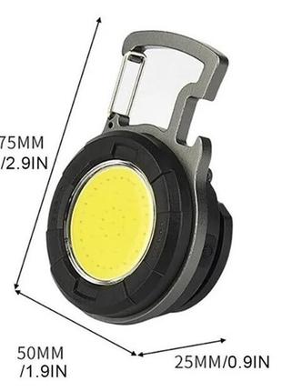 Акумуляторний led-ліхтарик з карабіном keychain light yt-877 (4 режими)5 фото