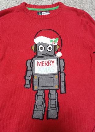 Новогодний свитер робот дед мороз .м