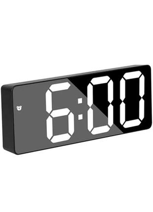 Настільний годинник електронний, led-дисплей, будильник, термометр (sz-810) чорний4 фото
