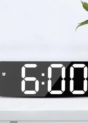 Настільний годинник електронний, led-дисплей, будильник, термометр (sz-810) чорний5 фото