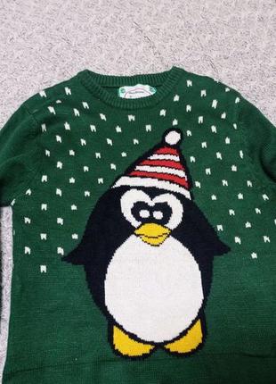 Новогодний свитер с пингвином, пингвинчиком . s2 фото