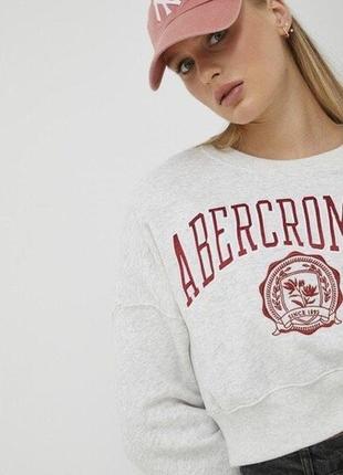 Обʼємний вкорочений світшот abercrombie&fitch1 фото