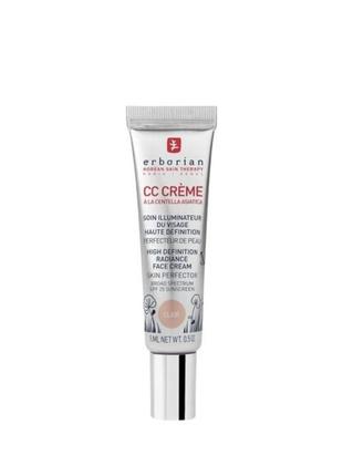 Cc крем контроль кольору erborian clair high definition radiance face cream skin perfector, 15 мл
