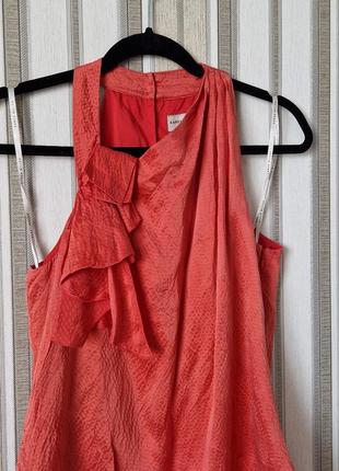 Шовкова блуза топ karen millen розмір 10 mulberry silk темно помаранчевого кольору3 фото