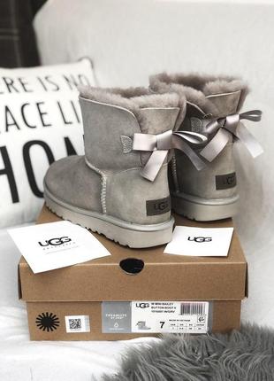 Шикарные женские сапоги ugg mini bailey с натуральным мехом /осень/зима/весна😍