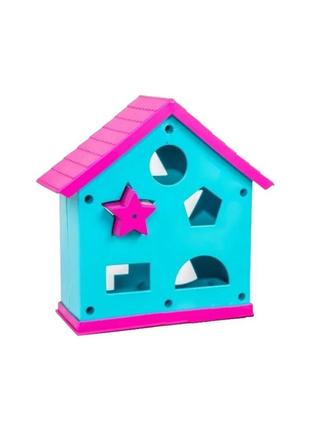 Іграшка-сортер "будинок розвивальний" 39351t, 10 фішок (синій)
