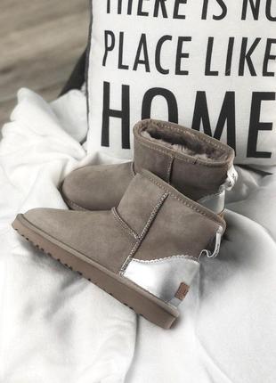 Распродажа! зимние женские сапоги ugg mini ash metallic /осень/зима/весна😍3 фото