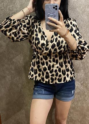 Леопардова блуза only3 фото