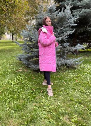 Зимний пуховик пальто для девочки8 фото