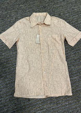 Персикова чоловіча класична рубашка виробництва срср натуральна до короткого рукава с м