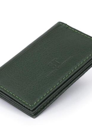 Візитниця-книжка st leather 19215 зелена