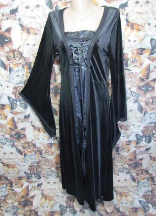 Готическое ведьминское бархатное платье хэллоуин