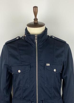 Чоловіча мілітарі куртка diesel military cotton navy blue pocket jacket2 фото