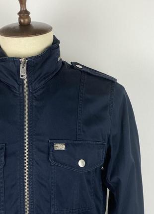 Чоловіча мілітарі куртка diesel military cotton navy blue pocket jacket6 фото