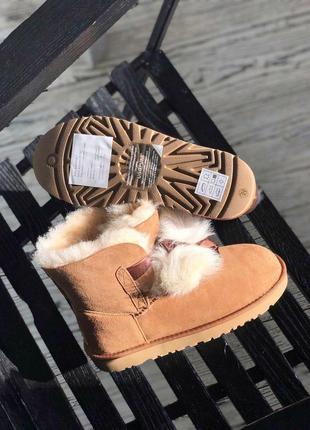 Распродажа! женские зимние сапоги с мехом ugg gita brown suede /осень/зима/весна😍5 фото