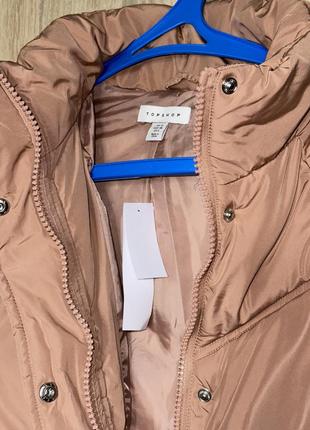 Новая дута/стеганная теплая куртка бренд topshop размер с/м (холодная осень/ зима) цвет бледно-розовый6 фото