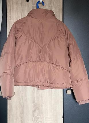 Новая дута/стеганная теплая куртка бренд topshop размер с/м (холодная осень/ зима) цвет бледно-розовый9 фото