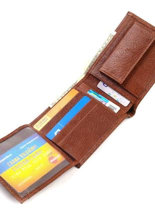 Бумажник для стильных мужчин без застежки из натуральной кожи canpellini 21765 светло-коричневый4 фото