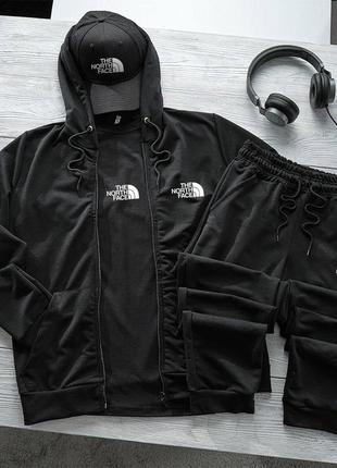 🔥 комплект 4в1 the north face зипер+брюки+футболка+кепка