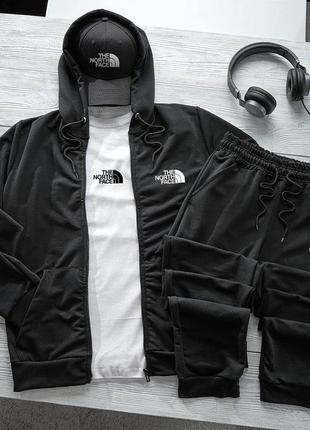 🔥 комплект 4в1 the north face зипер+брюки+футболка+кепка