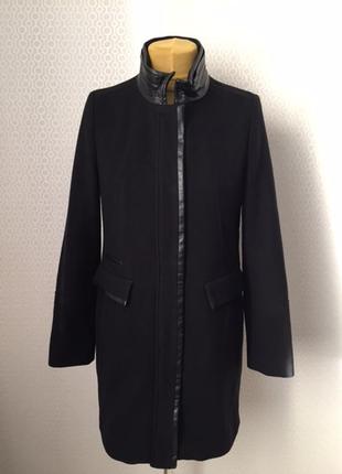 Пальто с кожаными вставками в стиле кежьюал, бренд bianca, размер укр прим 46-48