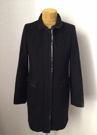 Пальто с кожаными вставками в стиле кежьюал, бренд bianca, размер укр прим 46-482 фото