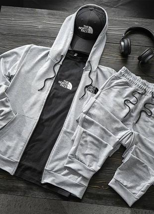 Комплект 4в1 the north face зипер+брюки+футболка+кепка