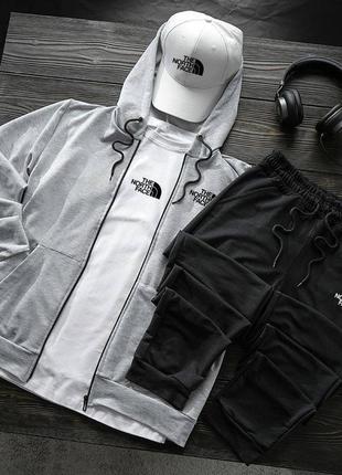 Комплект 4в1 the north face зипер+брюки+футболка+кепка