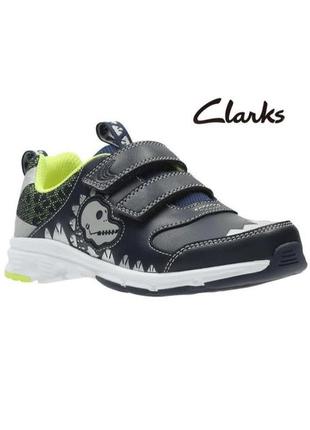 Кросівки натуральна шкіра колекція 2022р.бренду clarks  принт динозавр uk 7,5 eur 25