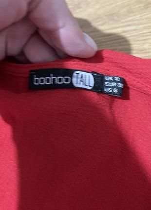 Платье на запах красное boohoo2 фото