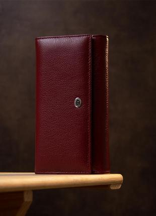 Современный кошелек для женщин st leather 19392 темно-красный7 фото